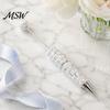 Stationery for Crafts DIY Beadable Pen, Rhinestone Faux Pearl Ballpoint Fancy Glitter Customizable Writing Pen Crafting, Student Office Tools Beaded