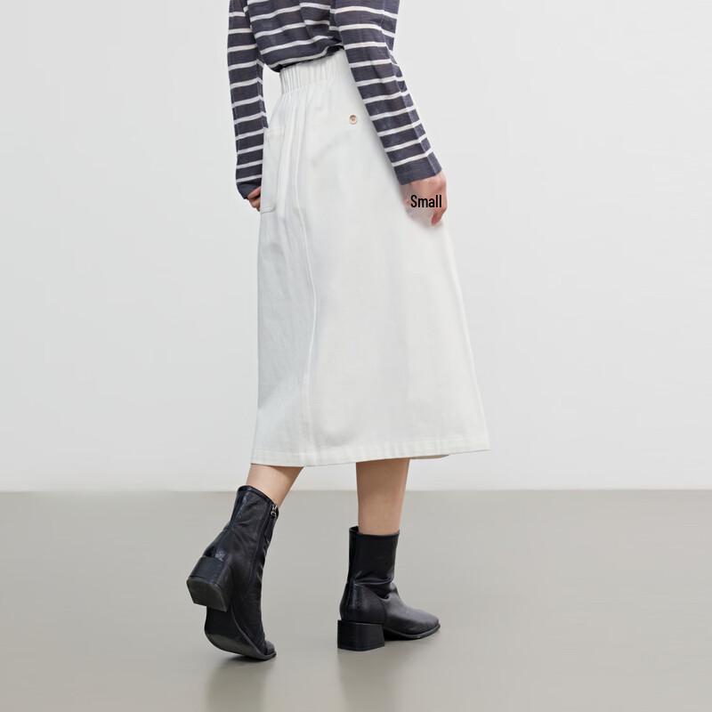 Elva' Island Women's High-Waisted Mid-Length A-Line Skirt