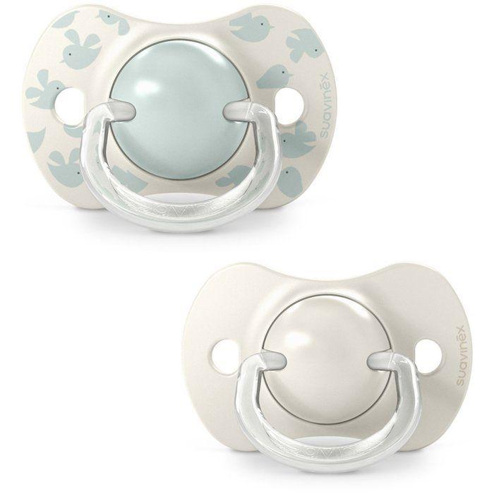 Lot de 2 sucettes symétriques - SUAVINEX - Birdies - SX Pro - 6 a 18 mois - Vert