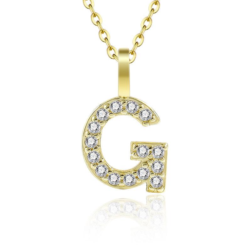 Gold Color Pendant Necklace with Chain for Women - Initial Jewelry Gift