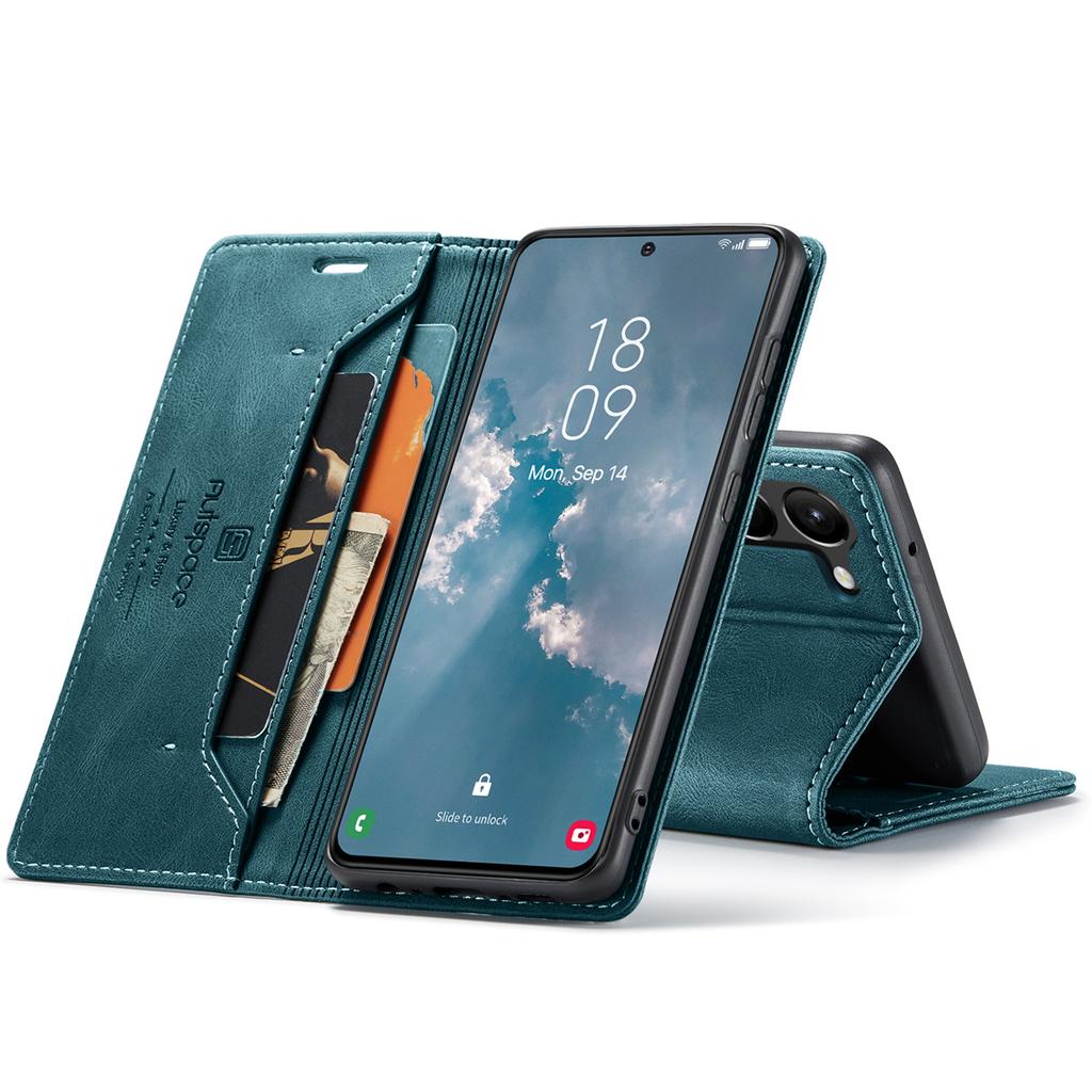 Premium Vintage Leather Wallet Case for Samsung Galaxy S23 - Flip Cover with Card Slots, Shockproof Retro Style (4 Colors)