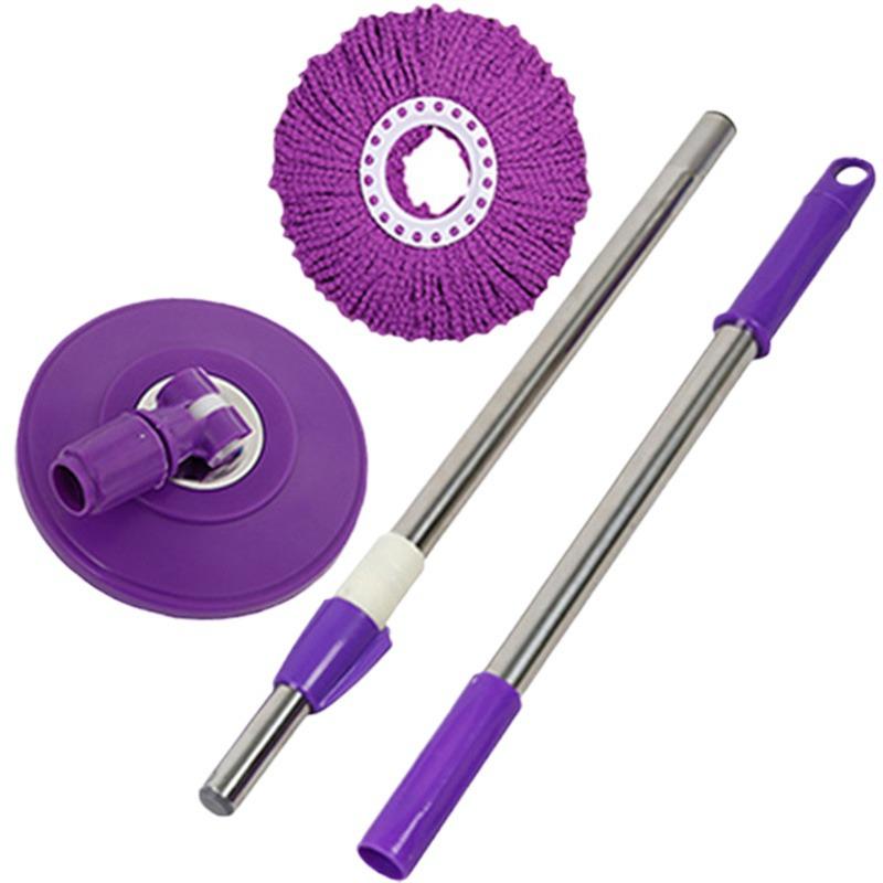 Effort-Saving Telescopic Spin Mop Pole - Stainless Steel, Hand-Free, Extended, and Thickened