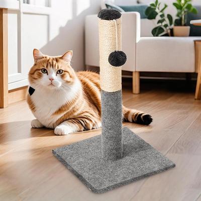 Cat Scratcher Detachable Cat Scratch Post With Dangling Ball Reusable Kitten Furniture Sisal Rope Climbing Stake For Outdoor