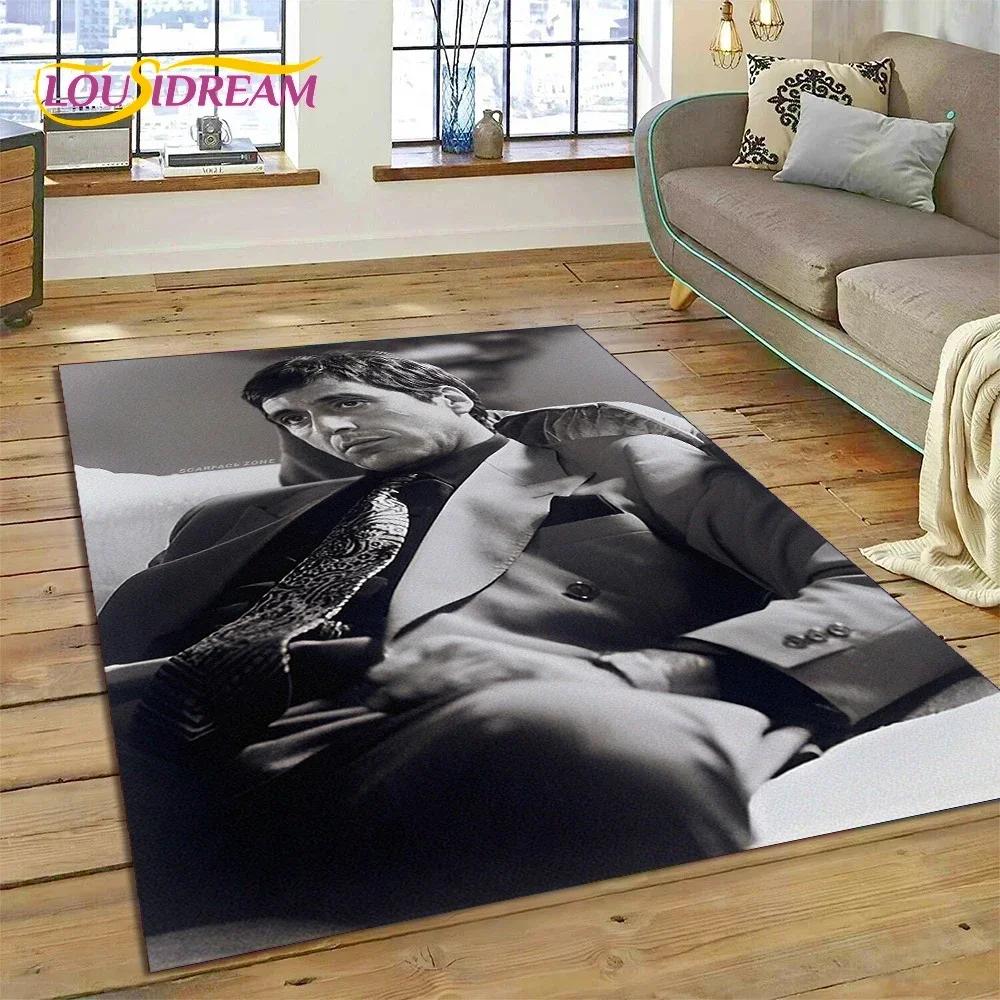 Tappeto Tappeto Movie 3D Printing Scarface Tony per Camera da Letto Soggiorno Casa Decorazione Divano, Tappetino Gioco Bambini Grande Decorazione Pavimento Regalo
