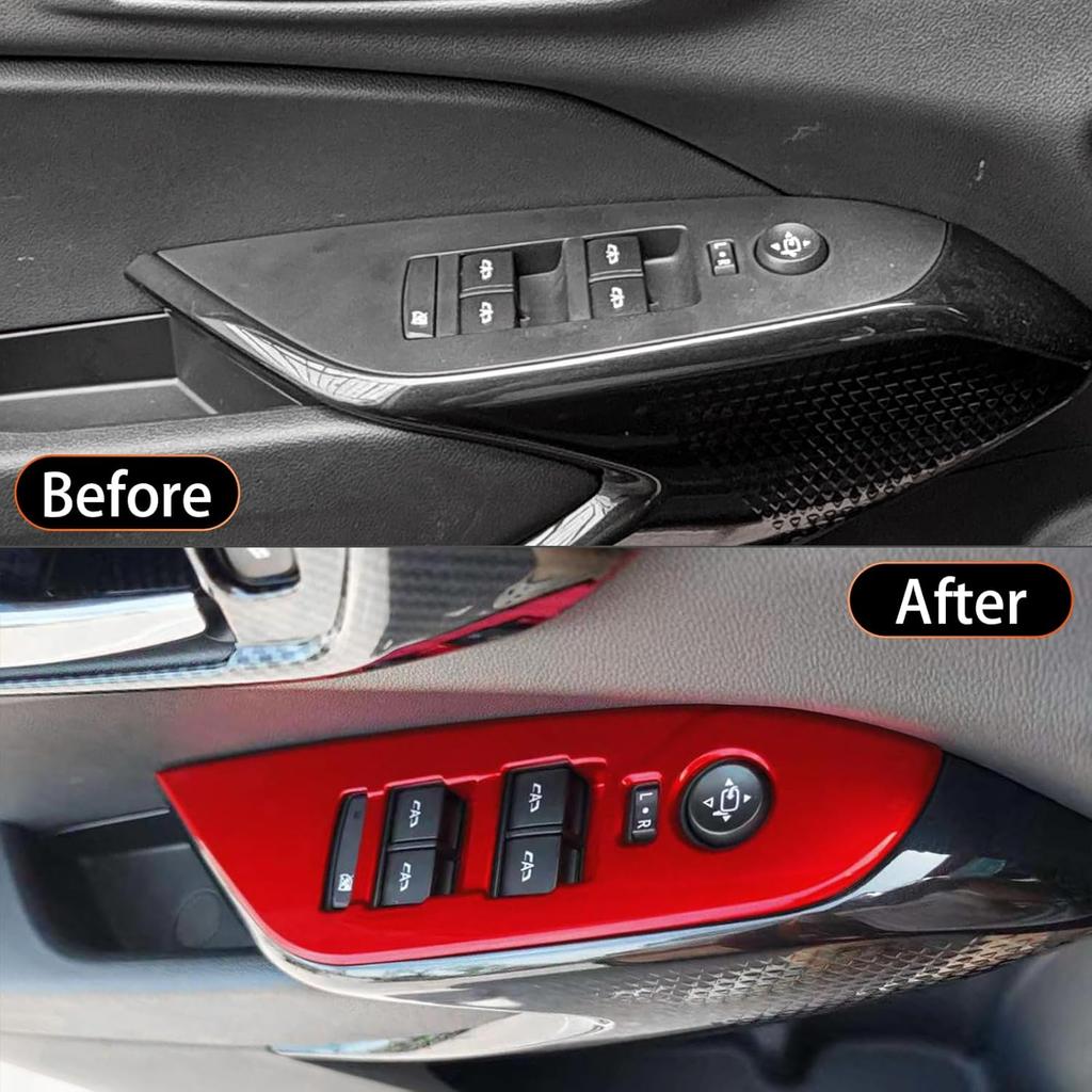 YOUTOOCAR 4PCS Window Control Panel Covers Compatible with Chevy Trax 2024-2026 Accessories (Red)