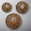 Rattan Woven Round Wall Decor for Living Room Background Wall Macrame Hanging 