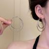 S925 Silver Needle Large Hoop Earrings - Japanese & Korean Style, Fashionable & Versatile, Celebrity-Inspired.