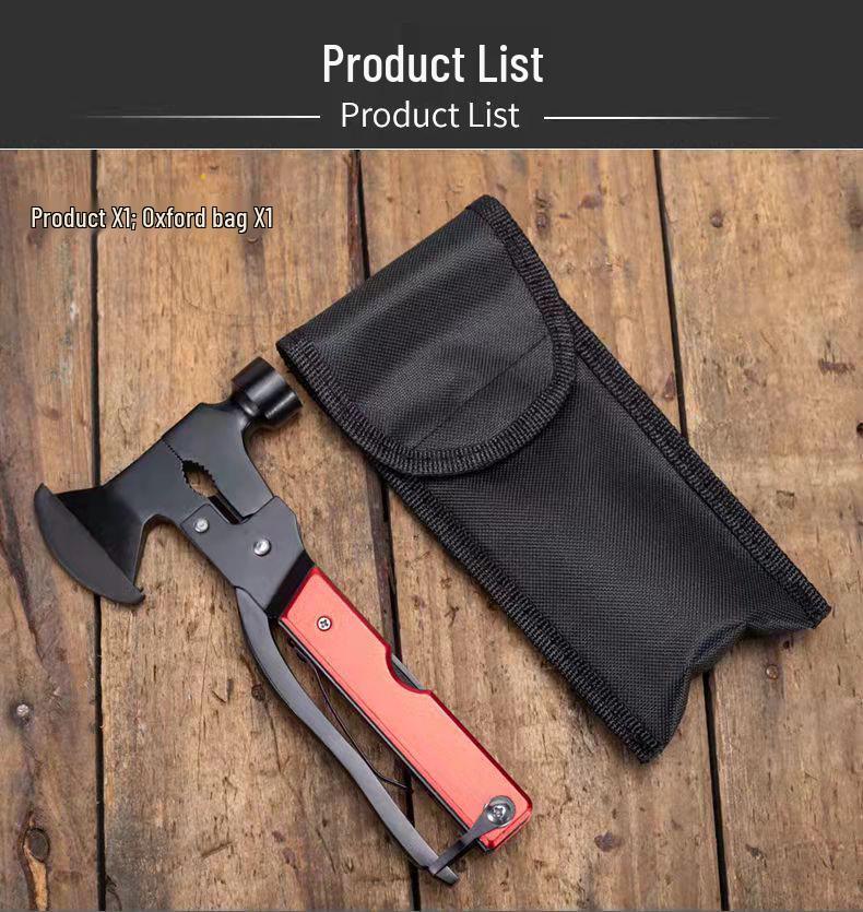 Popular 16-in-1 Multi-functional Car Axe Hammer Emergency Tool for Camping and Outdoors