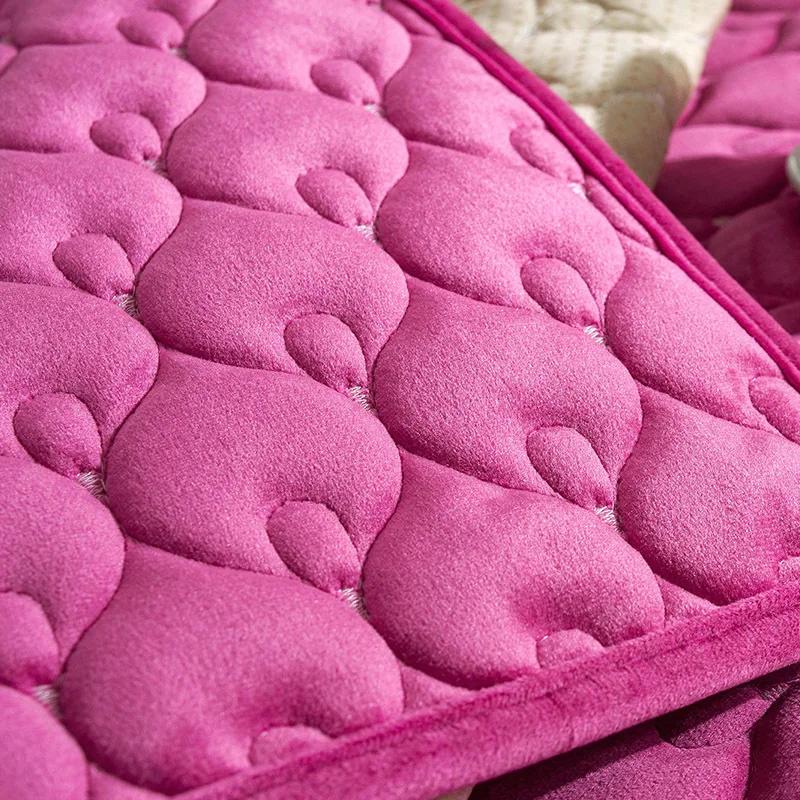 Verdickter Kurzplüsch-Sitzbezug für Wohnzimmer Warme Winter-Sofahandfläche Universal Rutschfeste Sofamatte Sofadecke Kissen
