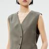 LESS 2025 Summer Short Sleeveless Wool Vest