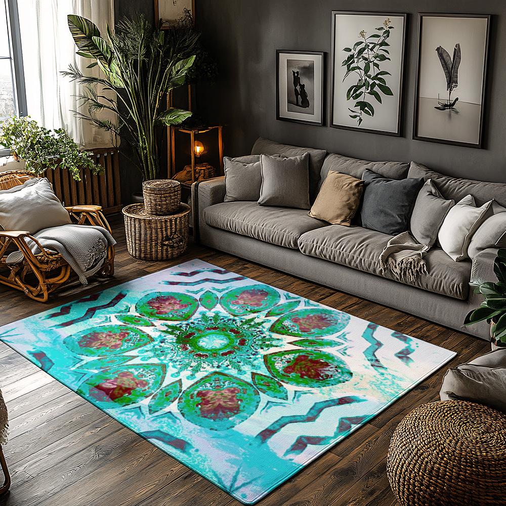 

Unique Blue Teal Abstract Pattern Doormat Indoor Outdoor Rug Washable Floor Mat Home Decor Modern Entrance Carpet Area Rug Gift 50x80cm