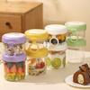 Tragbares Overnight Oats Glas mit integriertem Löffel & Deckel, Auslaufsichere Kunststoff-Frühstückstasse für Salat, Joghurt, Obst, BPA-freier transparenter Behälter