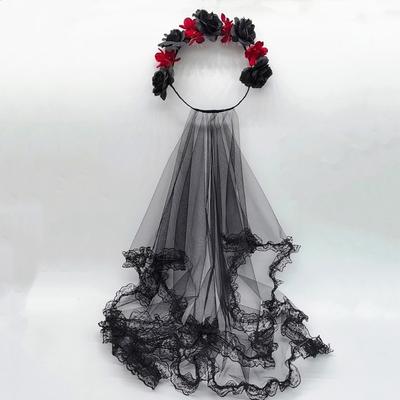 Fashion Long Tulle&Flower Shape Headband Girl Summer Hairband Hair Ornament