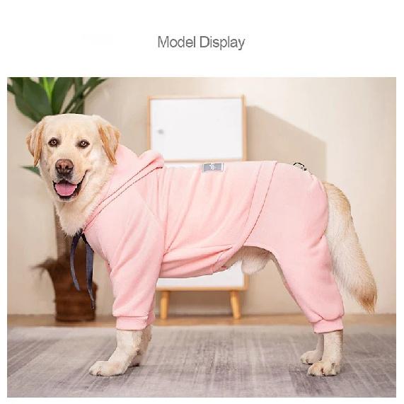 Herbst-/Winterkleidung für große Hunde, Kapuzenpullover, sportliche Hundejacke, warmer Mantel aus Fleece, reflektierender Haustier-Overall für große Hunde, Labrador-Kostüm