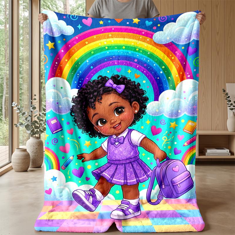 Rainbow Dreams 1 Theme blanket Lightweight Warm Flannel Blanket Decorative Throw Blanket for Home Decoration