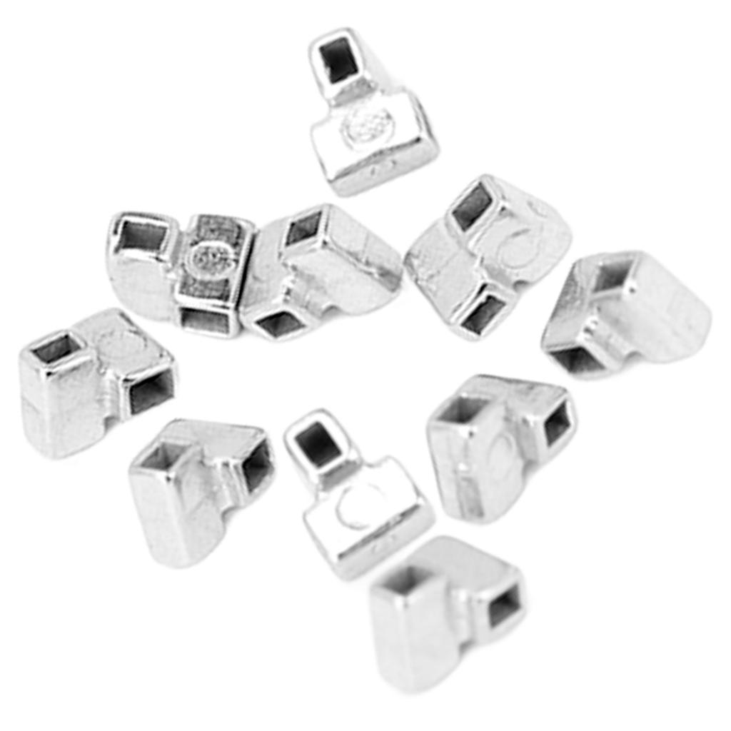 10pcs Orthodontic Cross Tube Stainless Steel Dental Crimpable Cross Tube Replacement Accessory 0.08in