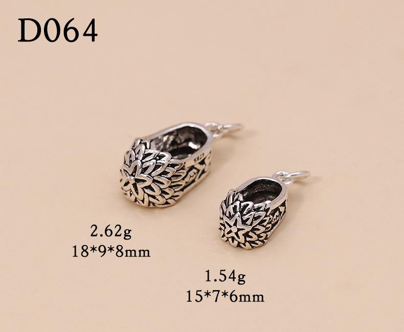 925 Sterling Silver Braided Bracelet with Little Embroidered Shoe Pendant Charm