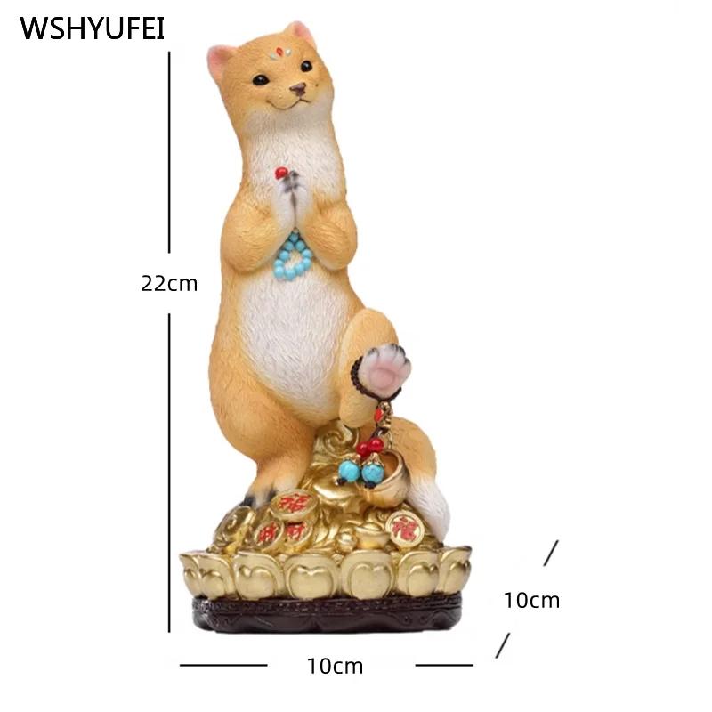 Home Feng Shui Ornament Wong Tai Sin Authentic Ornament Office desktop decorations Home worship of yellow weasels gift 1pcs
