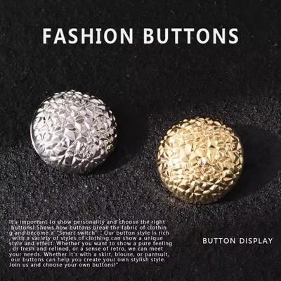 10Pcs Metal Buttons Round Gold Coat Trench Coat Wool Clothes Exquisite High-End Coat Buttons Daquan