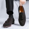 Men'S British Breathable Hair Stylist New British Style Beanie Shoes Fringed Leather Shoes 24262-R
