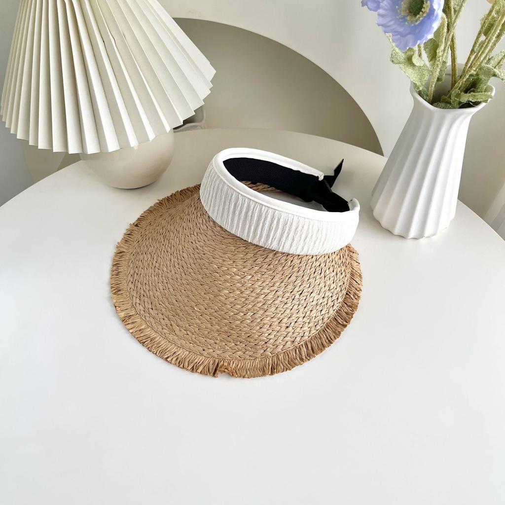 Hat Women'S Lace Edge Straw Hat Summer New Style Travel Strap Japanese Strap Sweet Sunshade Hat Outdoor Fisherman'S Hat