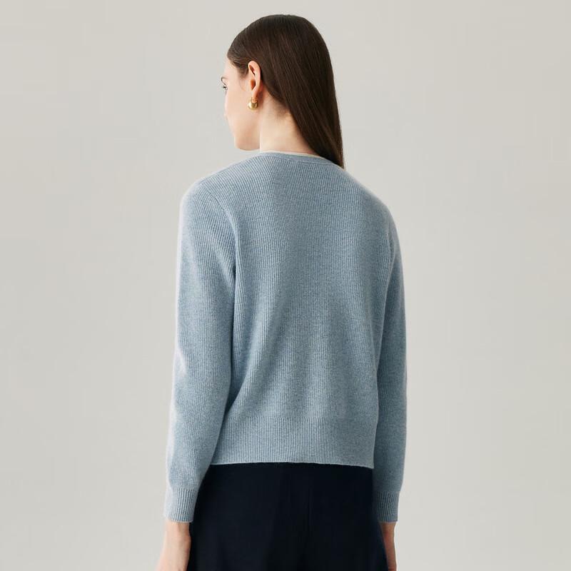 Zhaojun Women's 100% Cashmere V-Neck Faux Two-Piece Knit Sweater