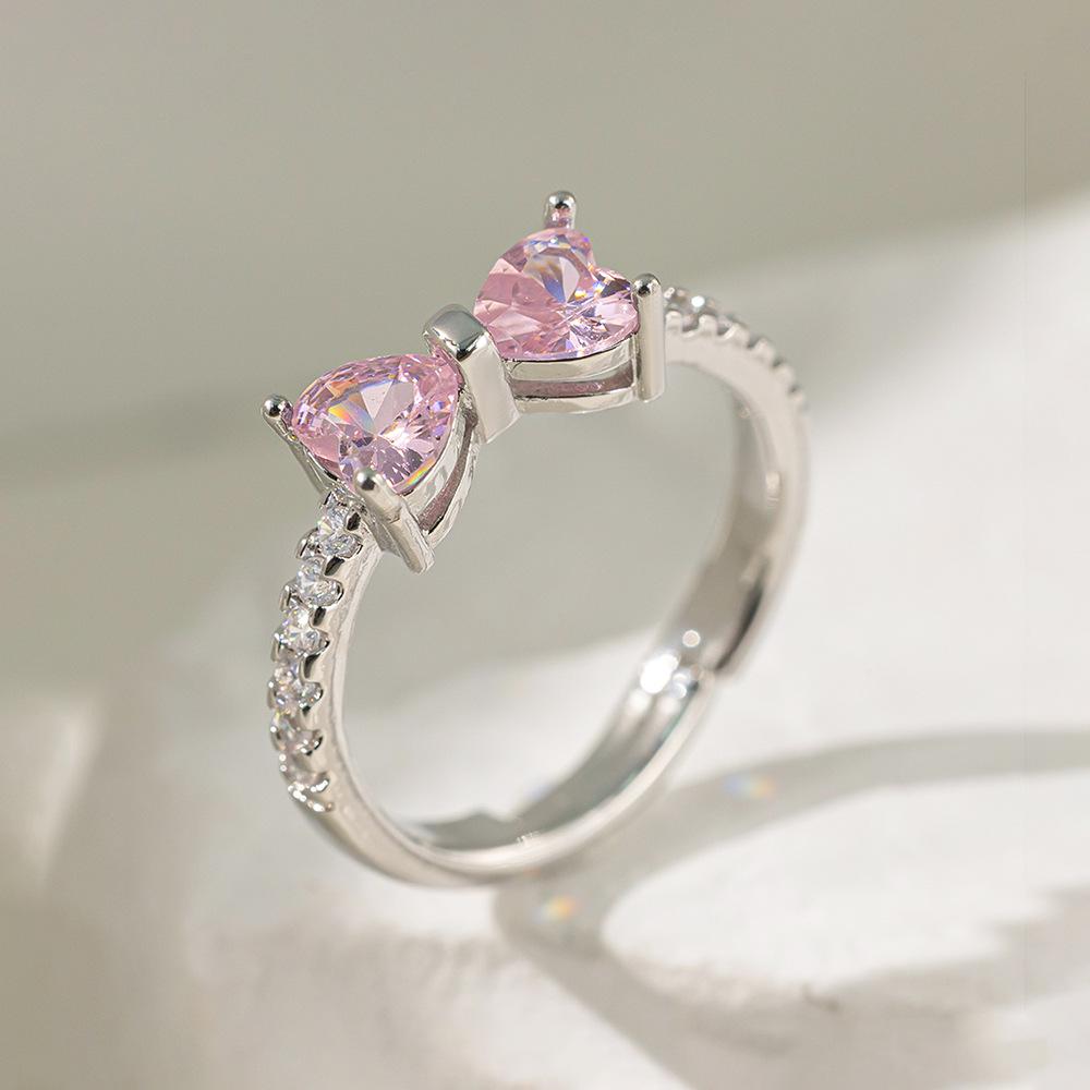 Micro-Inlaid Zircon Fashion Open Ring - Adjustable Luxury Index Finger Jewelry for Women