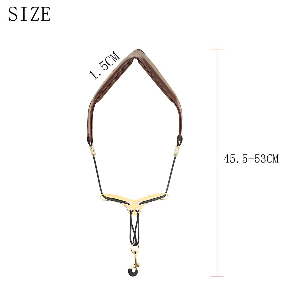 Saxophone Shoulder Neck Strap Adjustable Sax Black Double Shoulder Strap Harness Sax Musical Instruments Accessries Black Brown