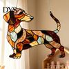 Sonnenfänger Dekoration für Fenster Dackel Hängende Verzierung, Acryl Fensterfänger, Niedliche Hund Innenzubehör Haus Raum Dekoration, Vorderseite