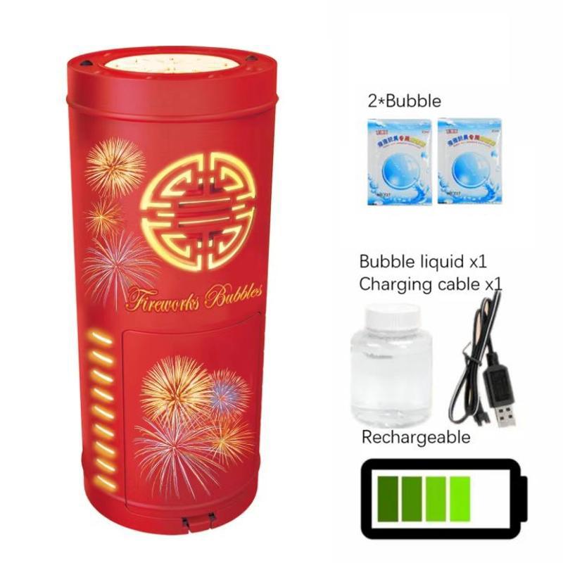 20 holes Fireworks bubble machine with 7-color LED lights bubble blower on the ground electronic automatic landing Spring Festival gift New Year toys