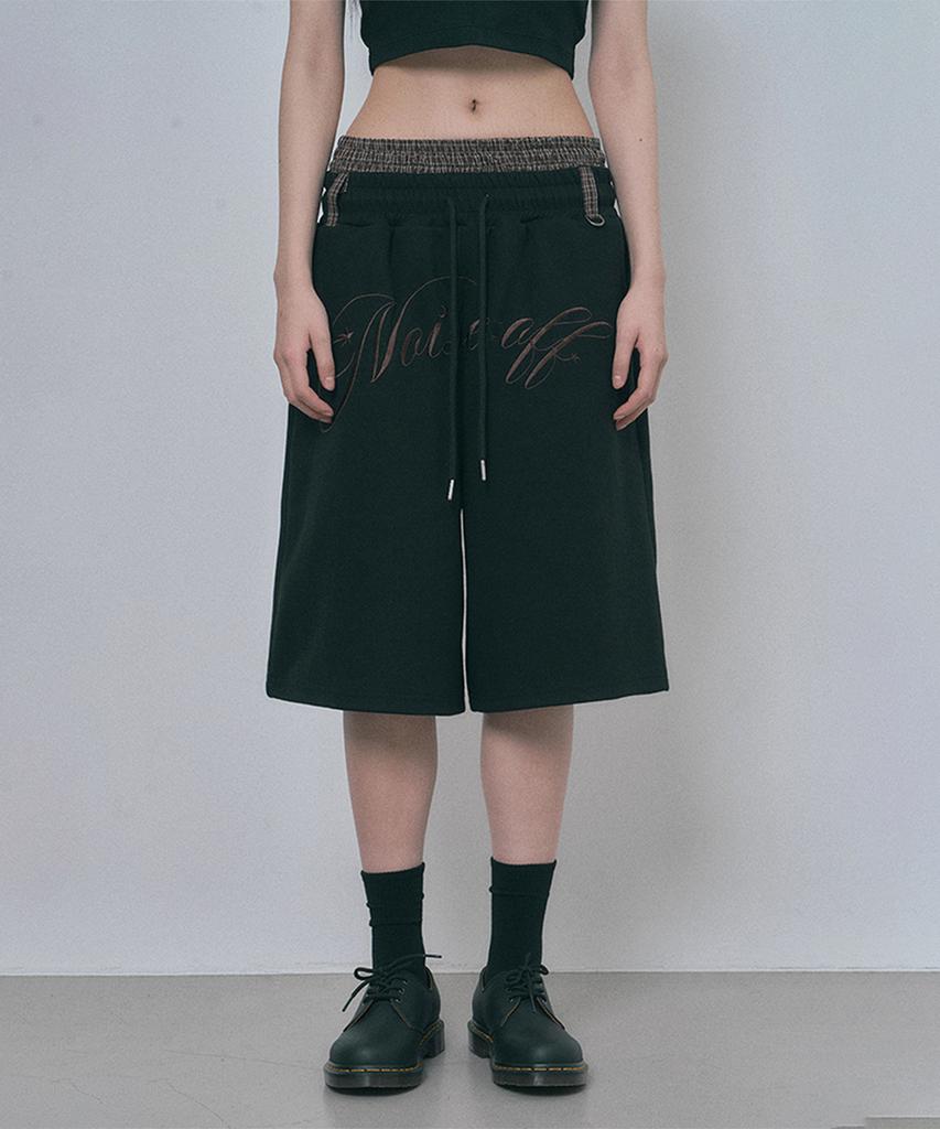MOO Trunk Layered Sweat Bermuda Pants - Black