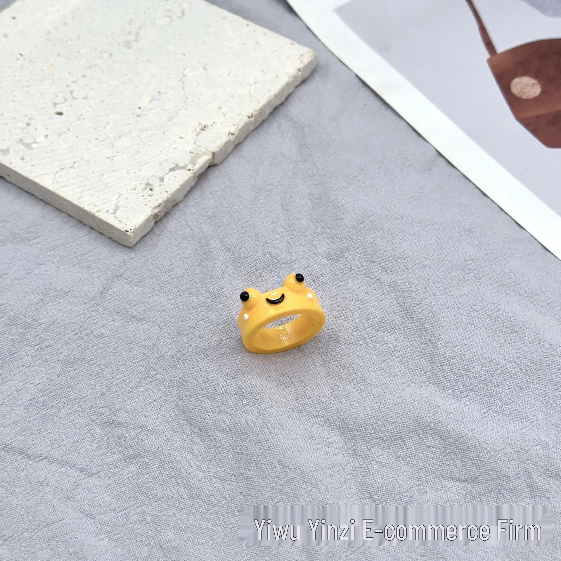 

Multicolor Frog Resin Cartoon Ring - Cute & Quirky Animal Design Size 7