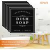 White Waterproof Soap Labels for Plastic/Glass Bottles, Bathroom/Kitchen Hand Soap Dispenser Label Stickers, Removable Cleaning Bottle Labels for
