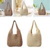 Women Straw Woven Tote Bag Shoulder Bags Retro Style Large Handmade Purse Straw Bag for Vacation Daily Wear Summer Beach Travel