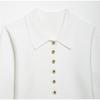 Women's Fashion Knitting Tops White Turn-Down Collar Long Sleeves Single-Breasted Cardigans Female 2025 Spring New Elegant Top