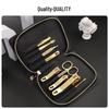 THREE SEVEN Luxury Black Gold 9-Piece Manicure Set
