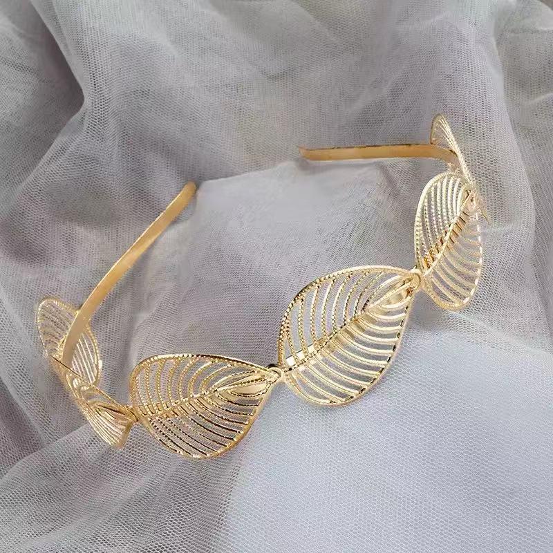 

Европейский и американский придворный стиль Цветочный лист Металлический сплав Повязка на голову лист/золотой