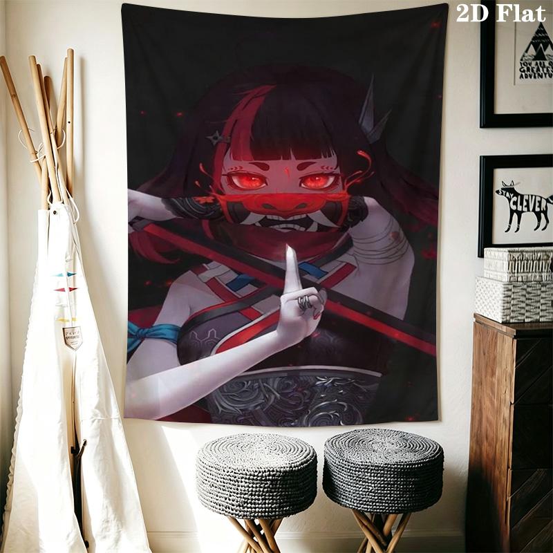 Dark Fantasy Warrior Tapestry Background Cloth Wallmounted Homestay Soft Decoration Tapestry Background Wall Hanging Cloth