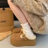 Thick-bottomed Bag Head and Half Slippers for Women To Wear Outside Autumn and Winter New Fashion Lazy Plush Cotton Mop
