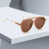 Vintage Sunglasses For Women Colorful Gradient Lenses Fashionable Glasses Double Bridge Glasses Metal Decoration For Men Women
