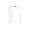 Solid Color Crew Neck Fitted Long Sleeve Sweatshirt Men Sweatshirt White MW0MW10804-YBR