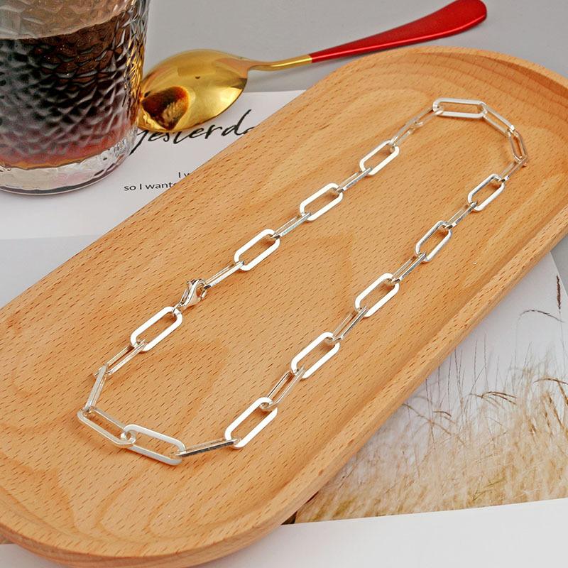 ANENJERY Chunky Chain Necklace for Women Geometric Necklace Party Jewelry Gifts New