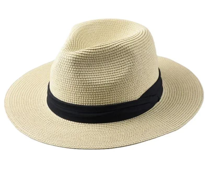 XL 61-64cm Kapelusz Panama - Słomkowy Kapelusz Przeciwsłoneczny z Szerokim Rondem dla Mężczyzn i Kobiet, Duży Rozmiar Plażowy Fedora, Letni Kapelusz na Dużą Głowę (55-60cm Również Dostępne