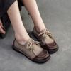 Fashion GKTINOO 2025 New Genuine Leather Flats Women Shoes Round Toe Casual Shallow Retro Style Soft Handmade Concise Ladies Shoes