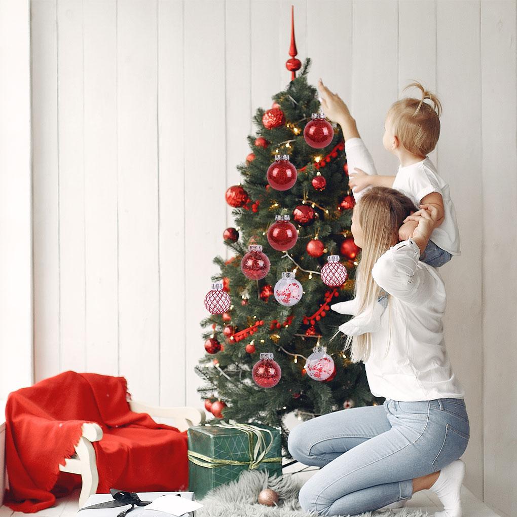 30pcs/set Christmas Balls Safe Ingredients High-end Texture Reusable Ornaments For Christmas Tree