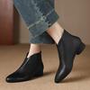 Fashion Booties Fall New Pointed Toe Paneled Rear Zipper Soft Sole Non-Slip Round Heel Single
