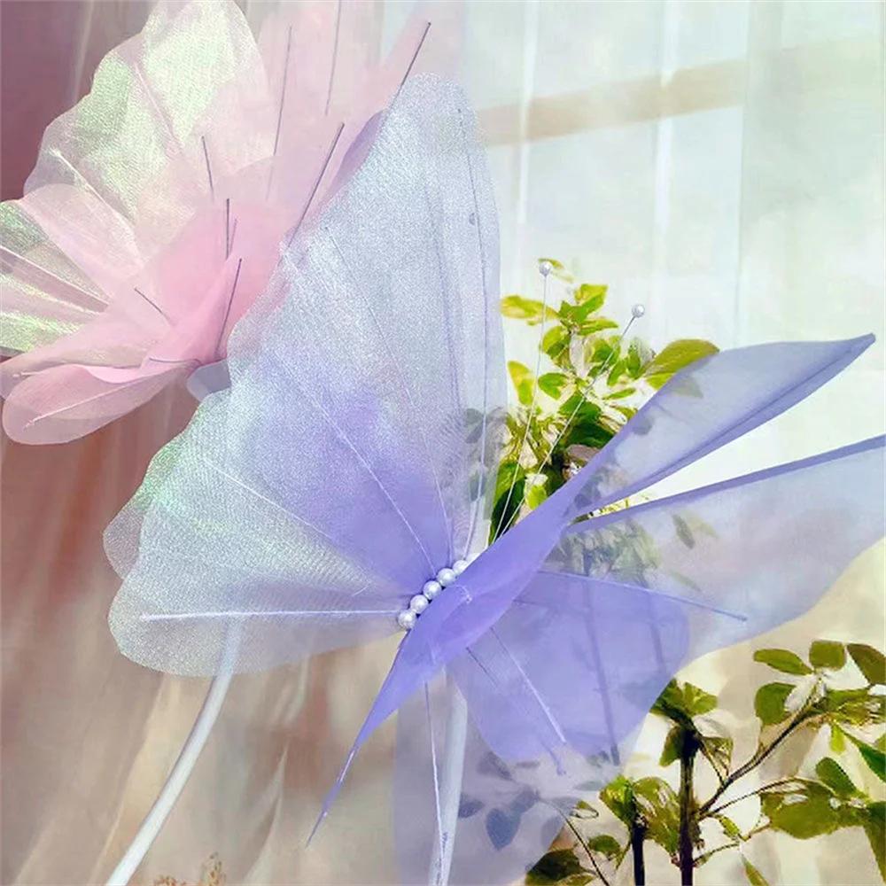 50cm Simulation Butterfly 3D Wedding Decoration Handmade Floral ArrangementDecoration Hollow Large Hanging Gauze Fake Butterfly