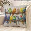 VIKAMA Handmade Multicolored Bird Cushion Cover for Home Living Room Sofa Pillow Case Decorative Pillow Cover