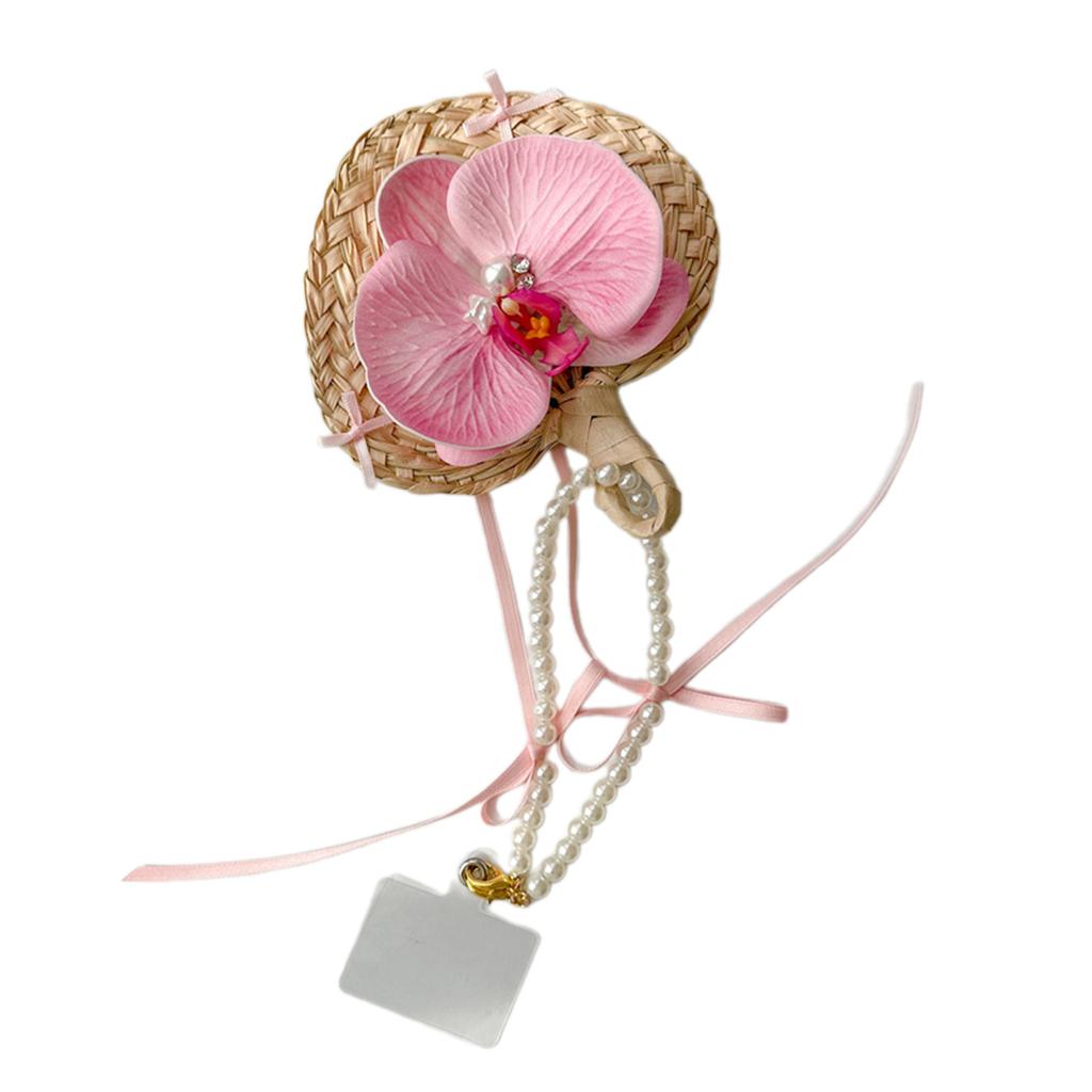 Handcrafted Moth Orchid Bag Pendant Phone Pendant Fashionable Moth Orchid Phone Jewelry Sweet Phone Chain for Daily