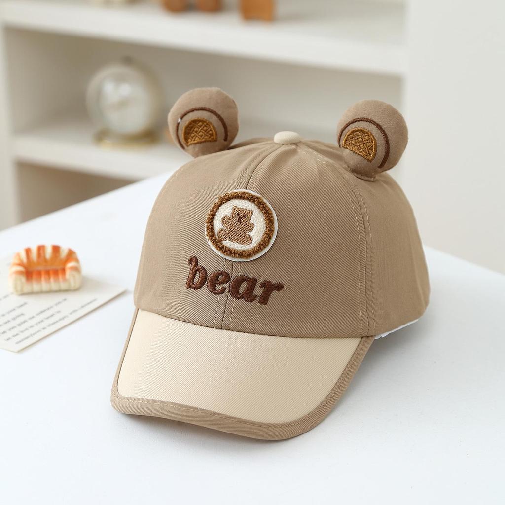 Korean Style Bear Duckbill Hat for Toddlers (1-3 Years) - Unisex Baby Sun Protection Baseball Cap, Spring/Summer 2026